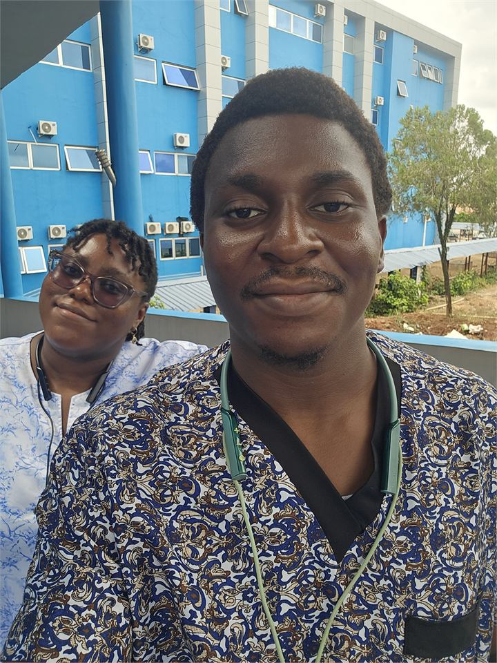 Osaro and Achi taking a selfie together during house officer duties